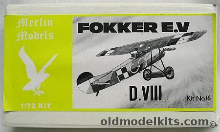 Merlin Models 1/72 Fokker E.V, 16 plastic model kit